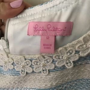 Lilly Pulitzer A-line blue and white striped dress